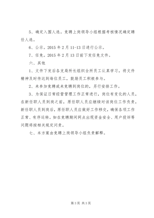 邮政支局所长竞聘上岗工作方案.docx
