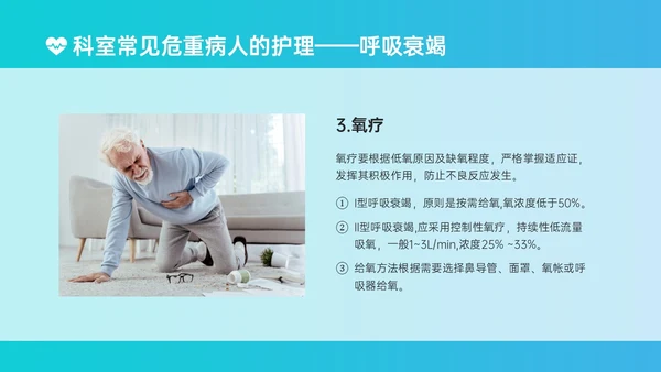 蓝绿色简约实拍风危重患者护理培训PPT模板护理查房