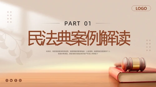 棕色简约民法典如何保护个人权益PPT模板宣传PPT动态PPT案例分析