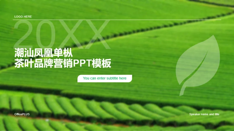 绿色商务现代茶品牌市场营销PPT案例