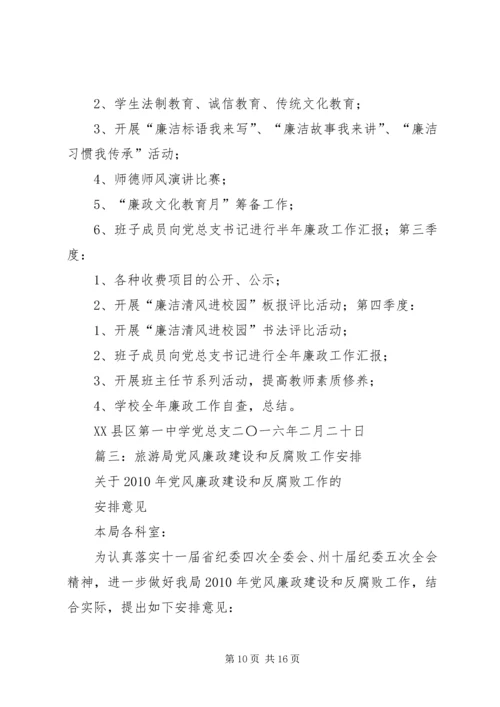 篇一：XX年度党风廉政建设工作计划 (5).docx