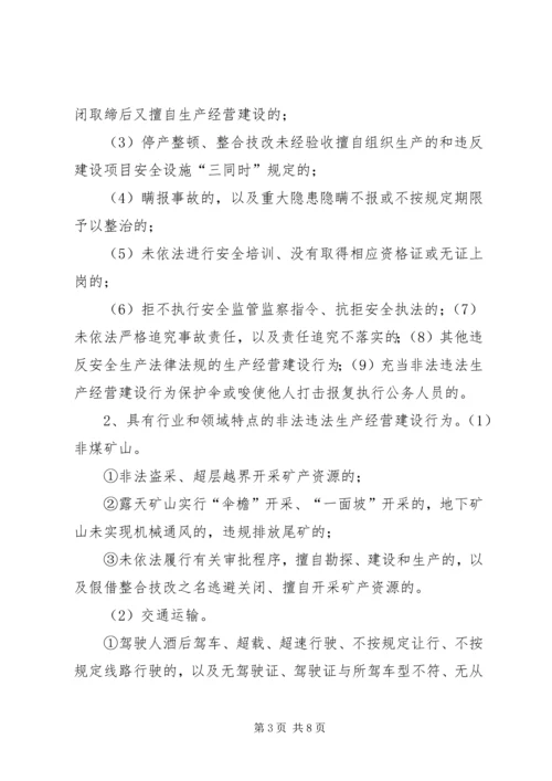 黄土乡人民政府关于集中开展严厉打击非法违法生产经营建设行为专项行动实施方案[5篇] (4).docx