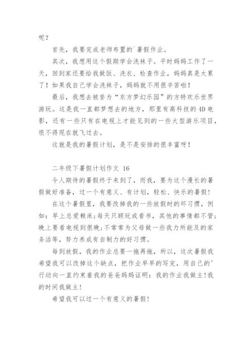 二年级下暑假计划作文.docx