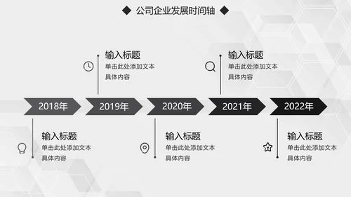 简约大气黑白公司企业发展时间轴PPT模板