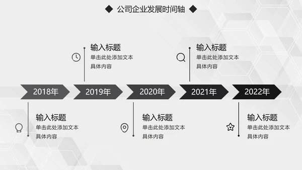 简约大气黑白公司企业发展时间轴PPT模板