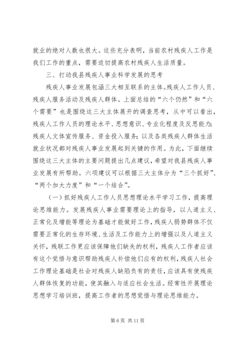 县残疾人事业发展调研报告范文.docx