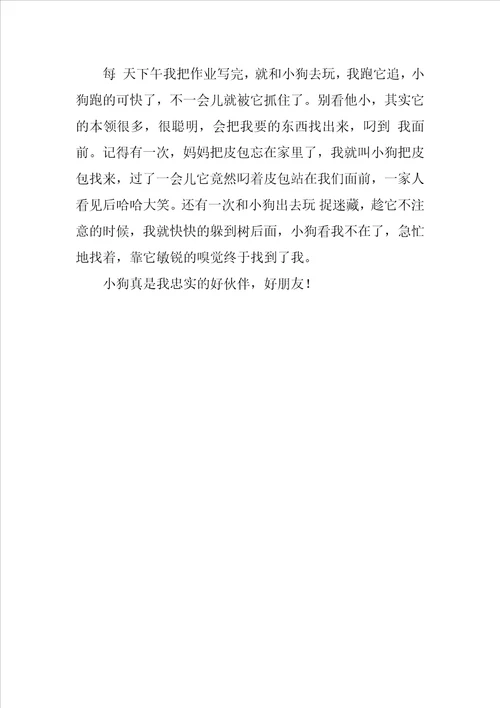 可爱的小狗作文之四300字