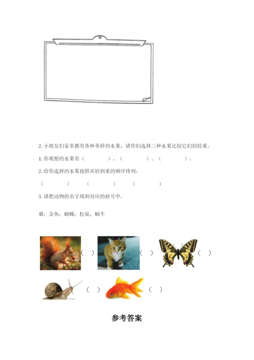 教科版小学科学一年级下册期末测试卷【word】.docx