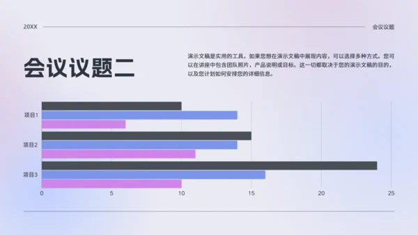 公司会议议程通用PPT演示文稿模板