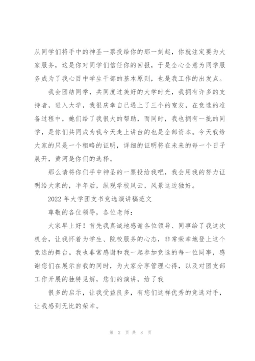 2022年大学团支书竞选演讲稿范文.docx