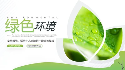 2021年绿色环保节能构建生态城市再生能源自然环境通用PPT