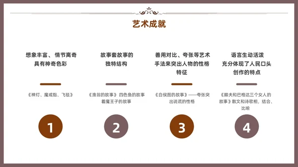 棕色一千零一夜读书分享交流会课件模板