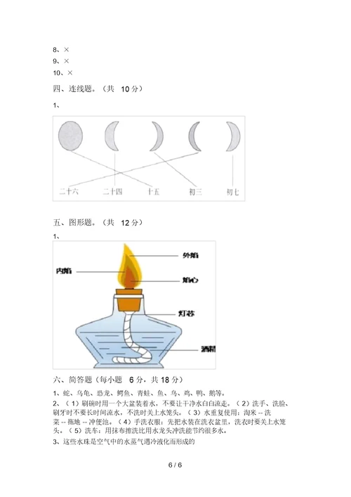 大象版三年级科学上册期中考试卷及答案【最新】