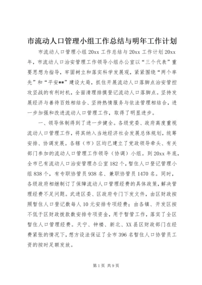 市流动人口管理小组工作总结与明年工作计划.docx