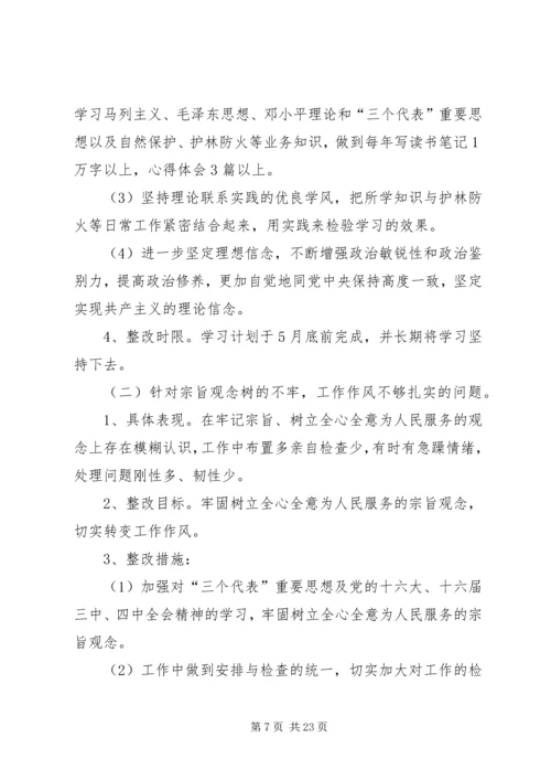 林场干部党性分析整改措施.docx