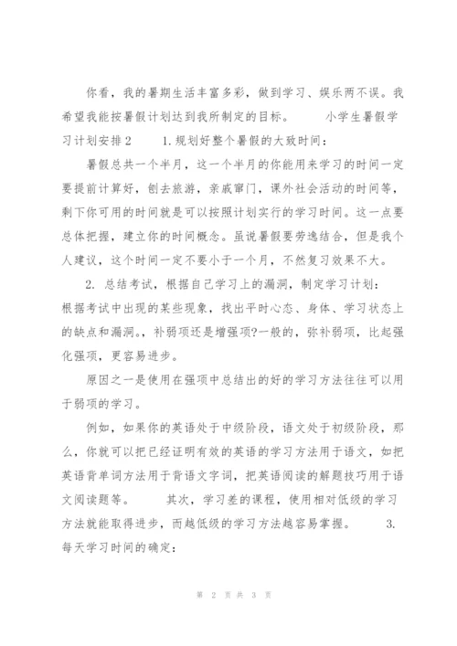 小学生暑假学习计划安排8篇.docx