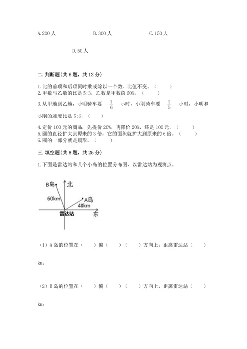 人教版六年级上册数学期末测试卷【研优卷】.docx