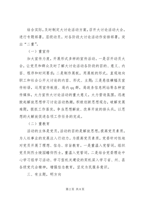 人社局解放思想活动总结.docx