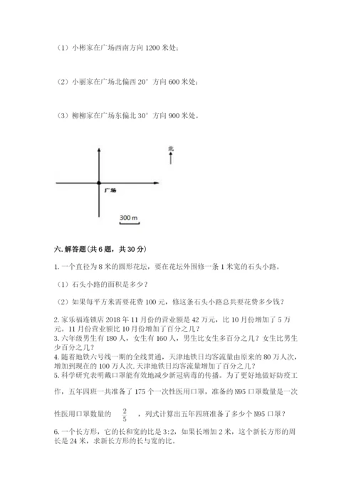小学六年级上册数学期末测试卷附参考答案【黄金题型】.docx