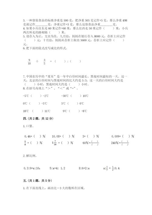苏教版数学六年级下册试题期末模拟检测卷及完整答案1套.docx