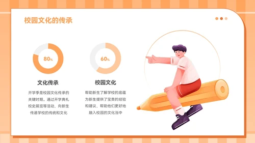橙色插画风九月开学季PPT模板