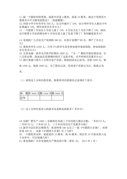 六年级小升初数学解决问题50道精品【名校卷】.docx