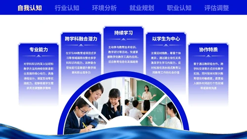 蓝色创意职业生涯规划大赛PPT模板