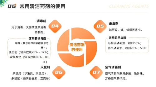 橙色渐变插画风保洁员安全专业知识培训保洁培训