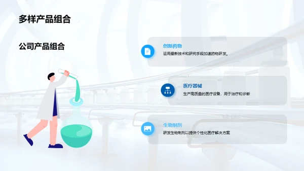 科技风生物医疗商务培训PPT模板