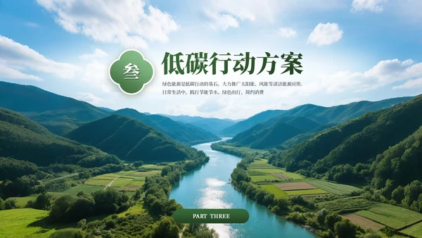 绿色商务绿水青山就是金山银山低碳环保PPT模板