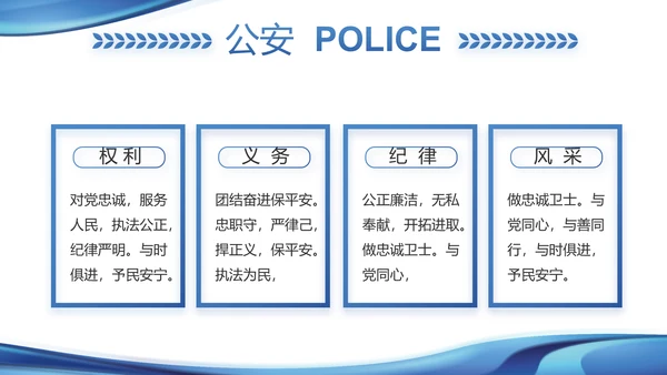 蓝色大气公安警察年终工作汇报PPT
