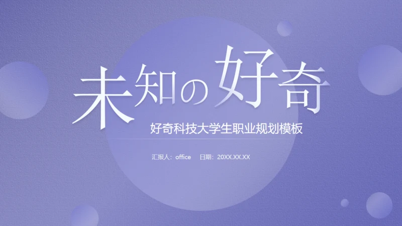 大学生职业规划，未知与好奇通用PPT模板