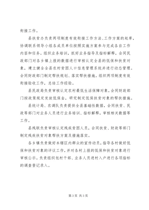 农村低保制度和扶贫开发政策有效衔接领导小组讲话.docx