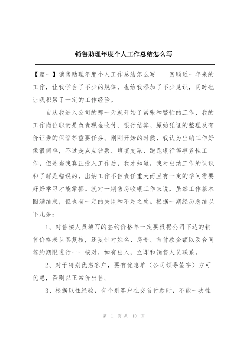 销售助理年度个人工作总结怎么写.docx