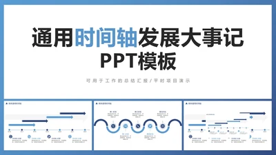 通用时间轴发展大事记PPT模板