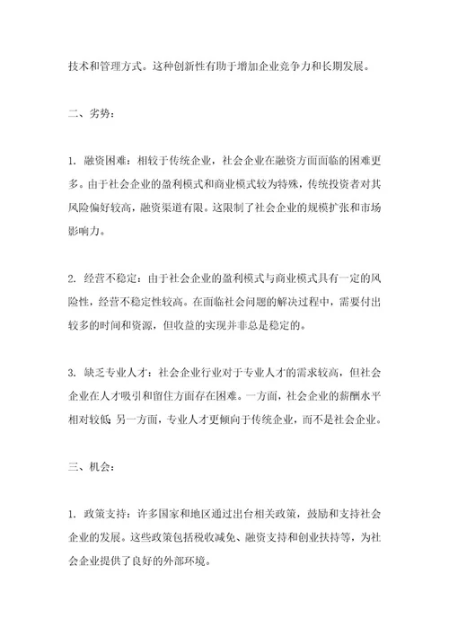 社会企业行业SWOT分析洞察报告