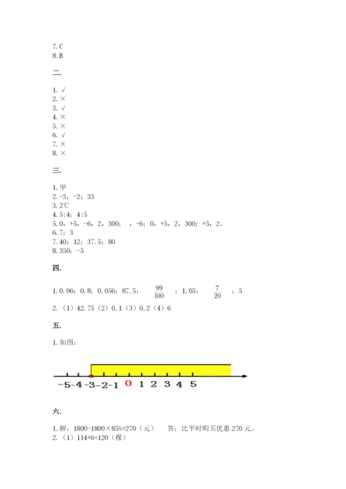 青岛版六年级数学下册期末测试题附答案【研优卷】.docx