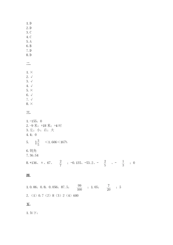 浙江省宁波市小升初数学试卷及完整答案【精选题】.docx