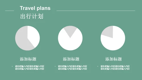 绿色简约风旅游出行安排通用PPT模板