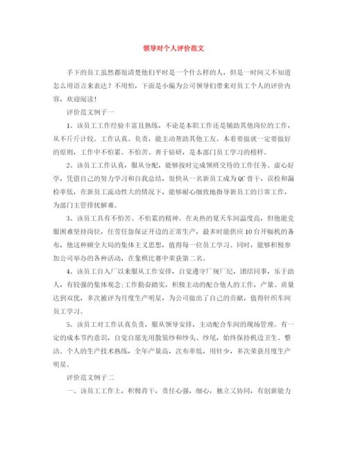 精编之领导对个人评价范文.docx
