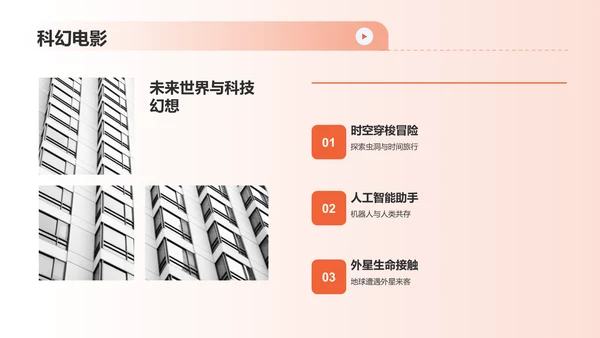 橙色渐变热门电影介绍PPT模板