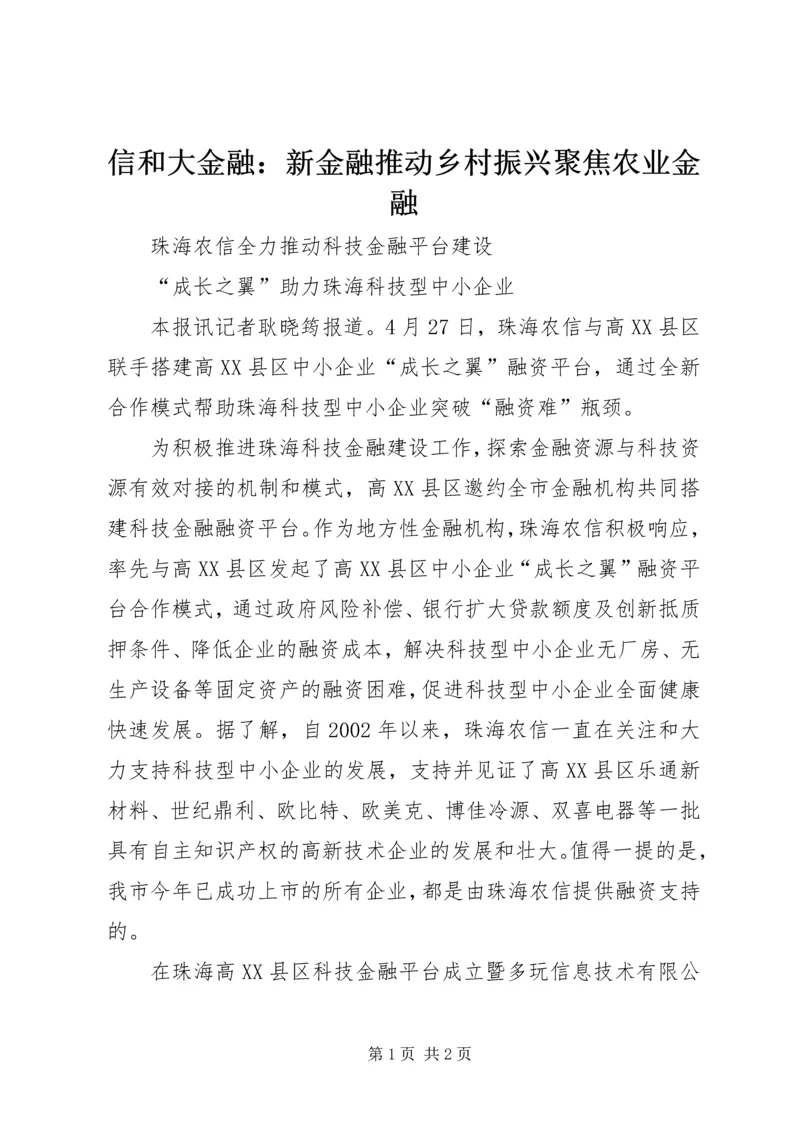 信和大金融：新金融推动乡村振兴聚焦农业金融 (4).docx
