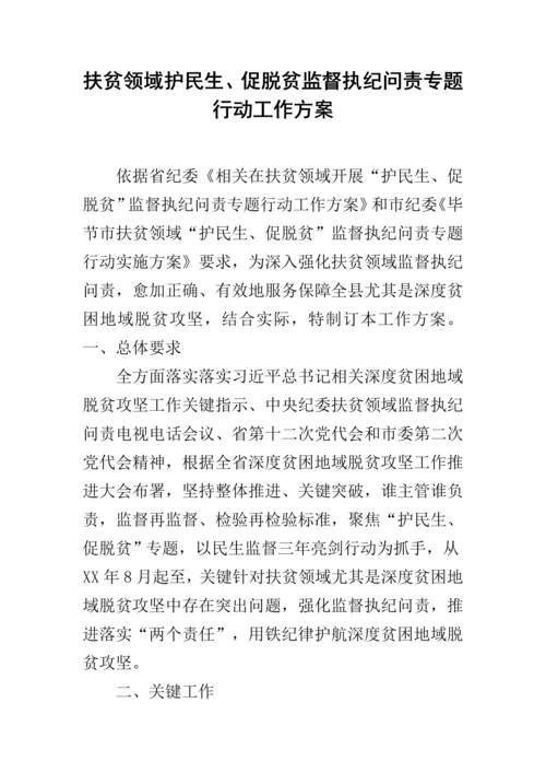 扶贫领域护民生促脱贫监督执纪问责专项行动工作专项方案.docx