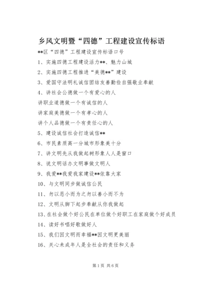 乡风文明暨“四德”工程建设宣传标语.docx