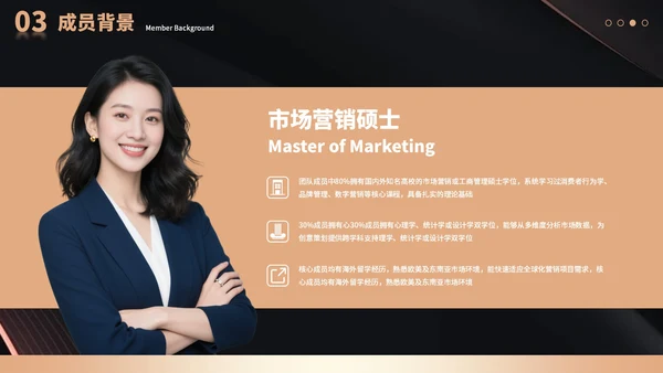 黑色简约商务风公司团队介绍通用PPT模板