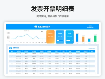 发票开票明细表