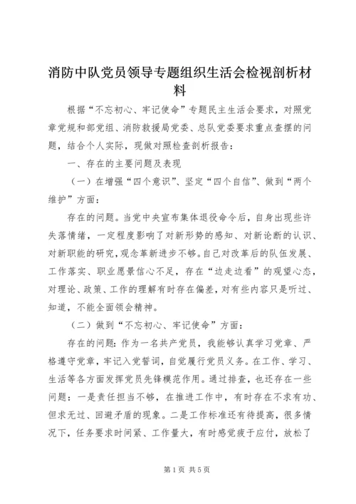 消防中队党员领导专题组织生活会检视剖析材料.docx