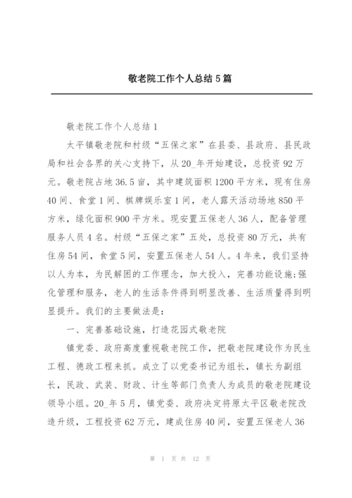 敬老院工作个人总结5篇.docx