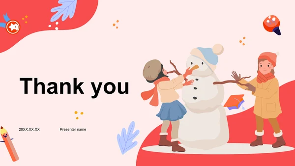 红色插画风中小学生教育培训PPT主题