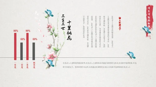 十里桃花相思情唯美中国风通用PPT模板